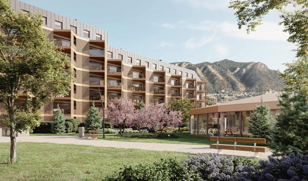 Stunning views The White Angel Andorra features balconies that are a place for relaxation. They are large enough to be used as a dining area during the warmer months, and they provide an intermediate space that is very much cherished in the Mediterranean due to their versatility. More