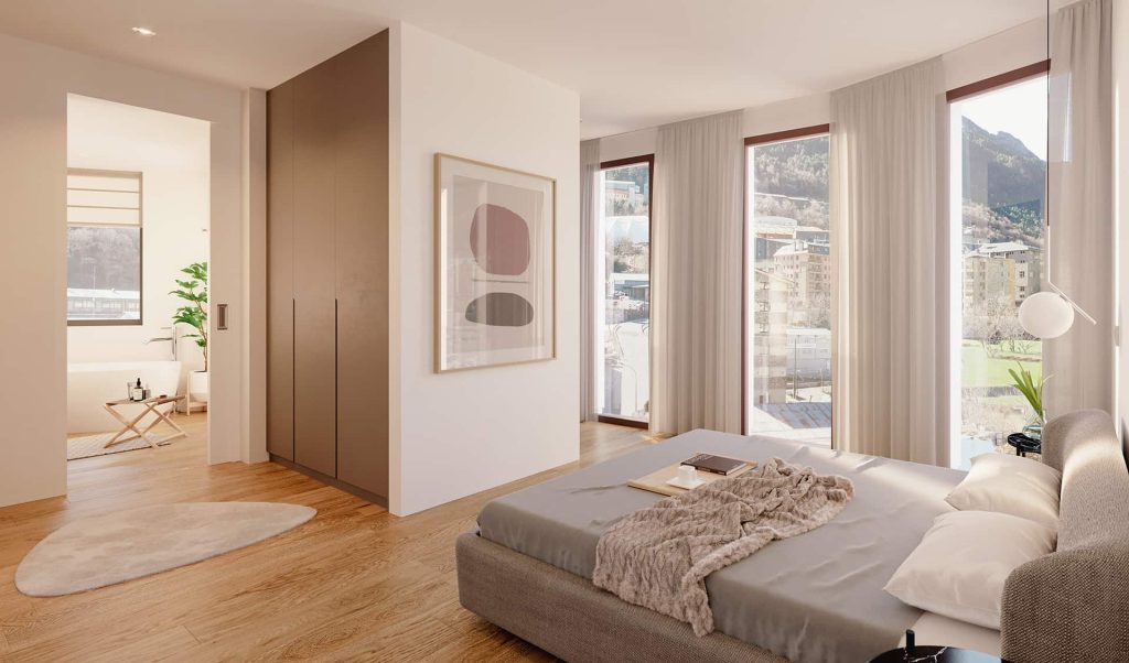 Natural light for Andorra’s 300 sunny days With a south-facing facade, homes enjoy long hours of Andorra’s natural light whilst allowing the surrounding beautiful views. More